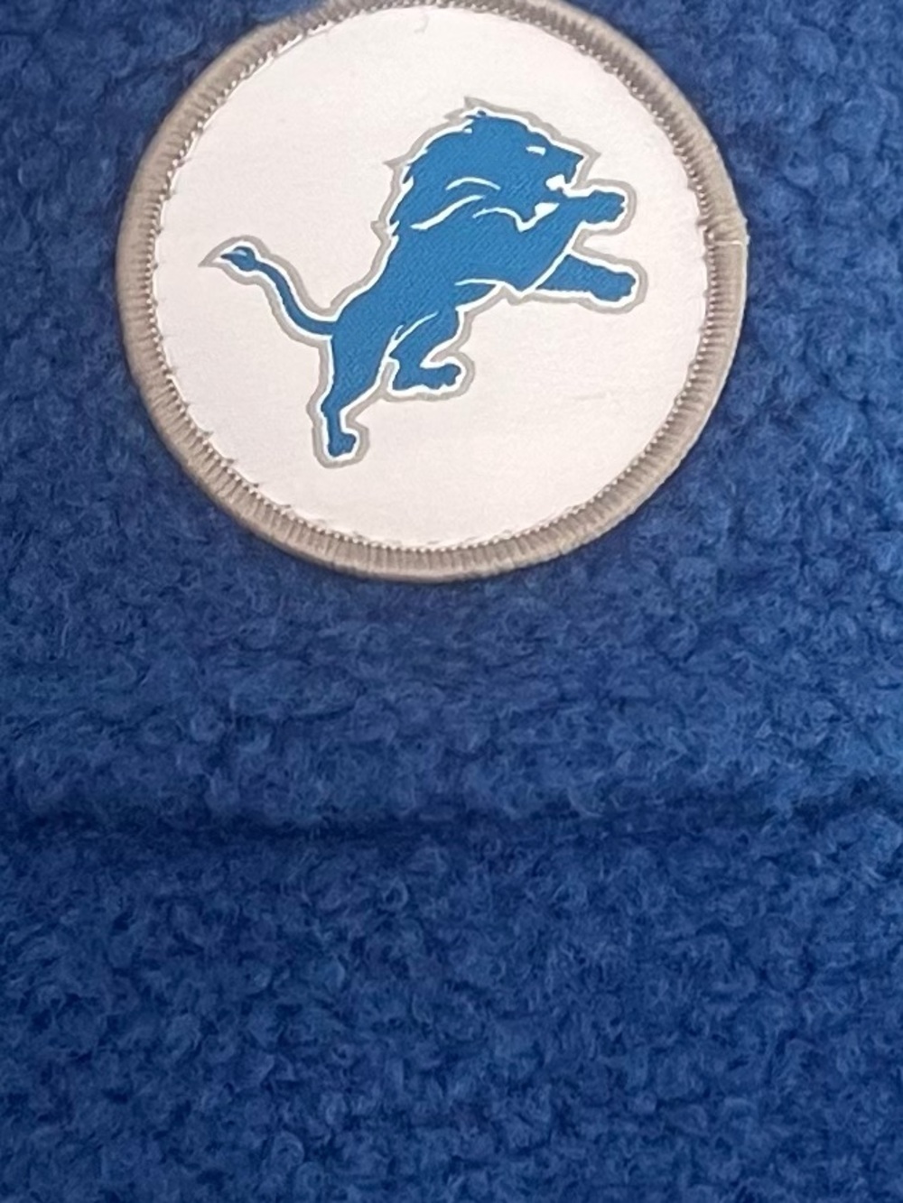 Detroit Lions Plush Blue Fleece Bucket HatwithTeam Logo Patch NWOT smoke/petfree - Picture 3 of 3